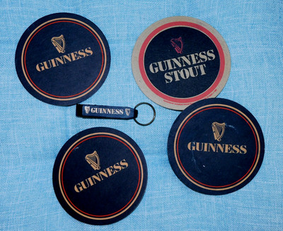 Genuine Guinness Stout Coaster LOT Plus BONUS Keychain Bottle Opener Collection!