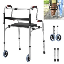 Folding Walking Frame Lightweight Walker Adjustable Zimmer Frame Mobility UK