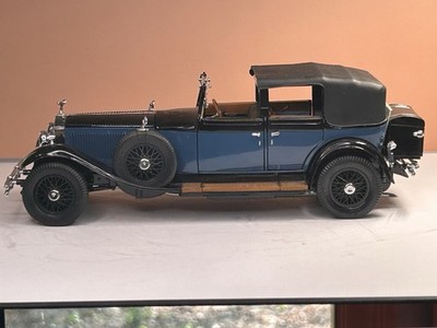 Franklin Mint 1929 Rolls-Royce Phantom 1 Black/Blue 1:24 Die Cast