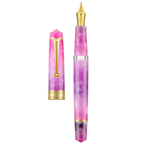 Asvine P20 Piston Fountain Pen Gradual Purple Resin, Iridium Medium Nib Gold Tri - product listing photo