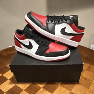 Jordan Air Jordan 1 Low Bred Toe Gym Red Black White Leather 2021 553558-612