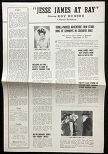 JESSE JAMES AT BAY Original Movie Pressbook Roy Rogers Cowboy Western r50s