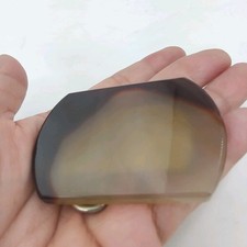 Vintage Agate Stone Belt Buckle 3" Brown Boho Western Style Lapidary Quartz