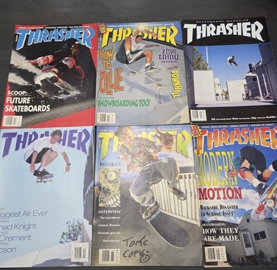 Thrasher Magazine Lot of 6 Vintage 1991-1997 Pushead Gonz Skateboarding Rare