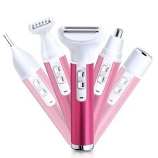 Electric Razors for Women with 5-In-1 Kit: Legs Shaver, Face Hair Remover, Nose
