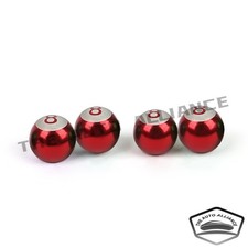 Red 4pcs Pool 8-ball Style Car Tire Valve Stem Caps Dustproof Air Leakage Proof