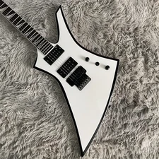 Electric Guitar White Solid Body Mahogany Body Rosewood Fretboard Black Part