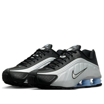 Nike Shox R4 Shoes Black Psychic Blue Silver HQ1988-004 Men's Size 12