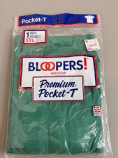 Vintage 1994 Bloopers Pocket T-Shirt Size 2XL Green Made In USA Irregular