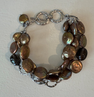Silpada Retired Sterling Silver 3-strand Bracelet #B1850