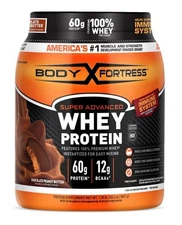 (2) Pack Body Fortress 100% Whey Protein Powder Chocolate Peanut Butter 1.78 lb