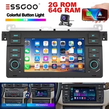 64G CarPlay Android 14 Car Stereo Radio GPS Head Unit AHD For BMW 3 Series E46