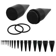 PAIR-Tapers Black Mini Acrylic 22mm/7/8" Gauge 