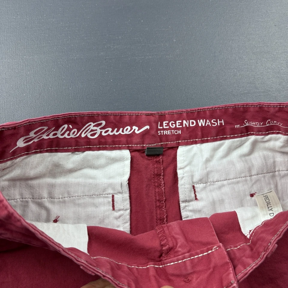 Pantalones Cortos Eddie Bauer Legend Lavado Para Mujer’s 10 Rojo Elastizado Ligeramente Curvilíneo Calce Foto 3 de 4
