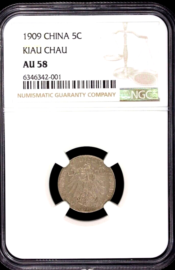 1909 China Kiau Chau 5 Cents, NGC AU 58, KM-1 | eBay