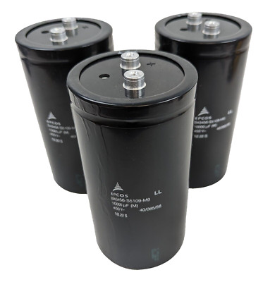3 Epcos TDK B43456-S5109-M9 Electrolytic Capacitor 10000uF 450V Screw Terminal