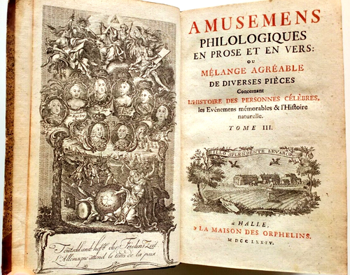 🌹 David Etienne Choffin: AMUSEMENS PHILOLOGIQUES. Tome III. 1774 Halle - Bild 9 von 9