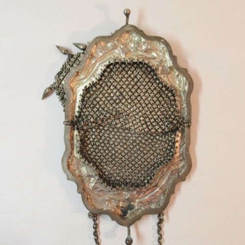 ๐ Antica borsa vintage in argento sterling con figure R. Blackinton borsa a mano๐ - Foto 4 di 17