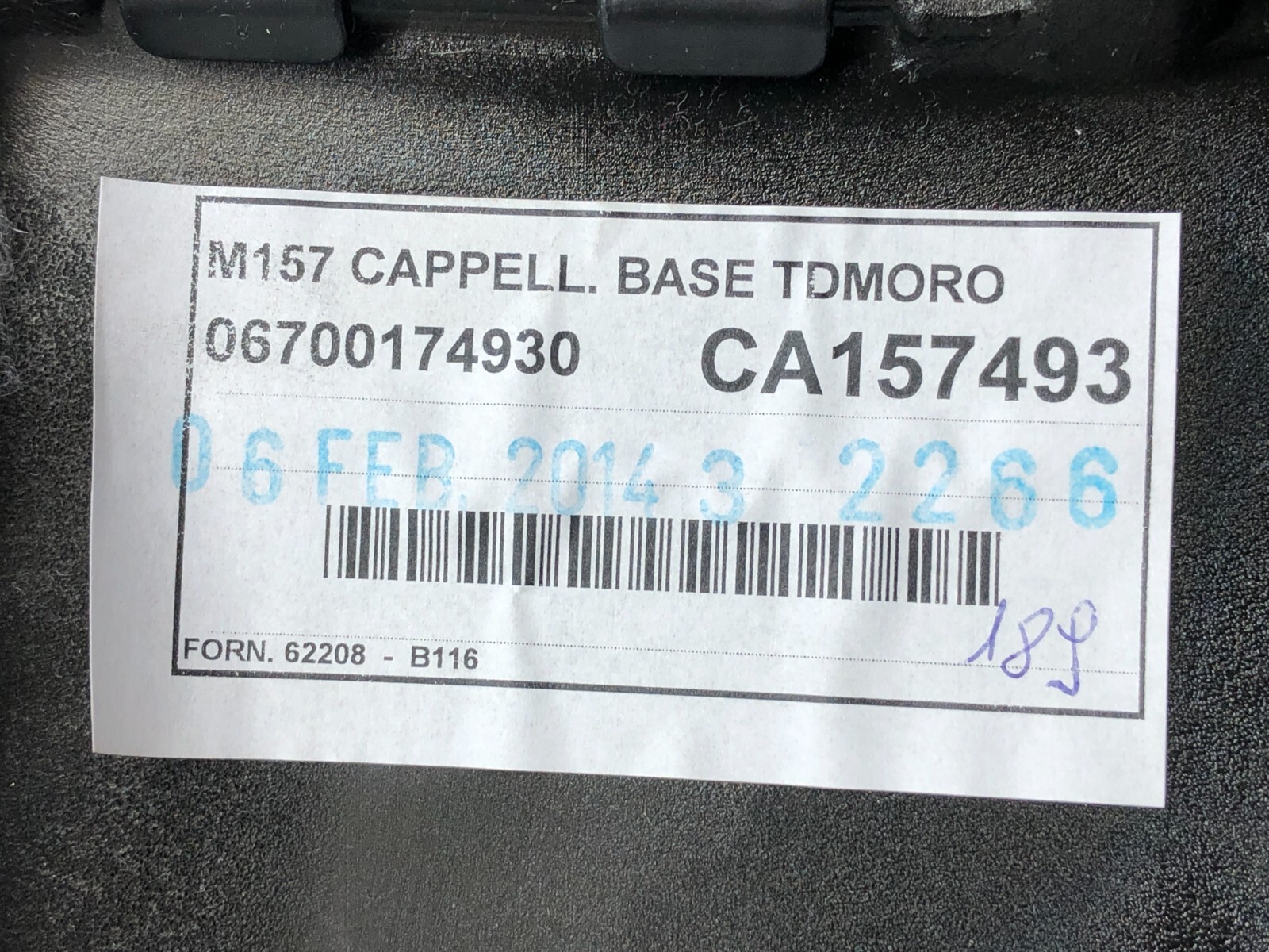 2014-2017 MASERATI GHIBLI S REAR PARCEL SHELF TRIM UNDER WINDOW PANEL OEM.