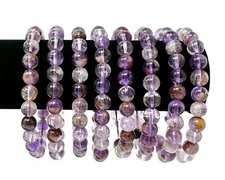 Super 7 Bead Bracelet: 8 mm Round Super Seven Crystal (Super 7 Stretch Bracelet)