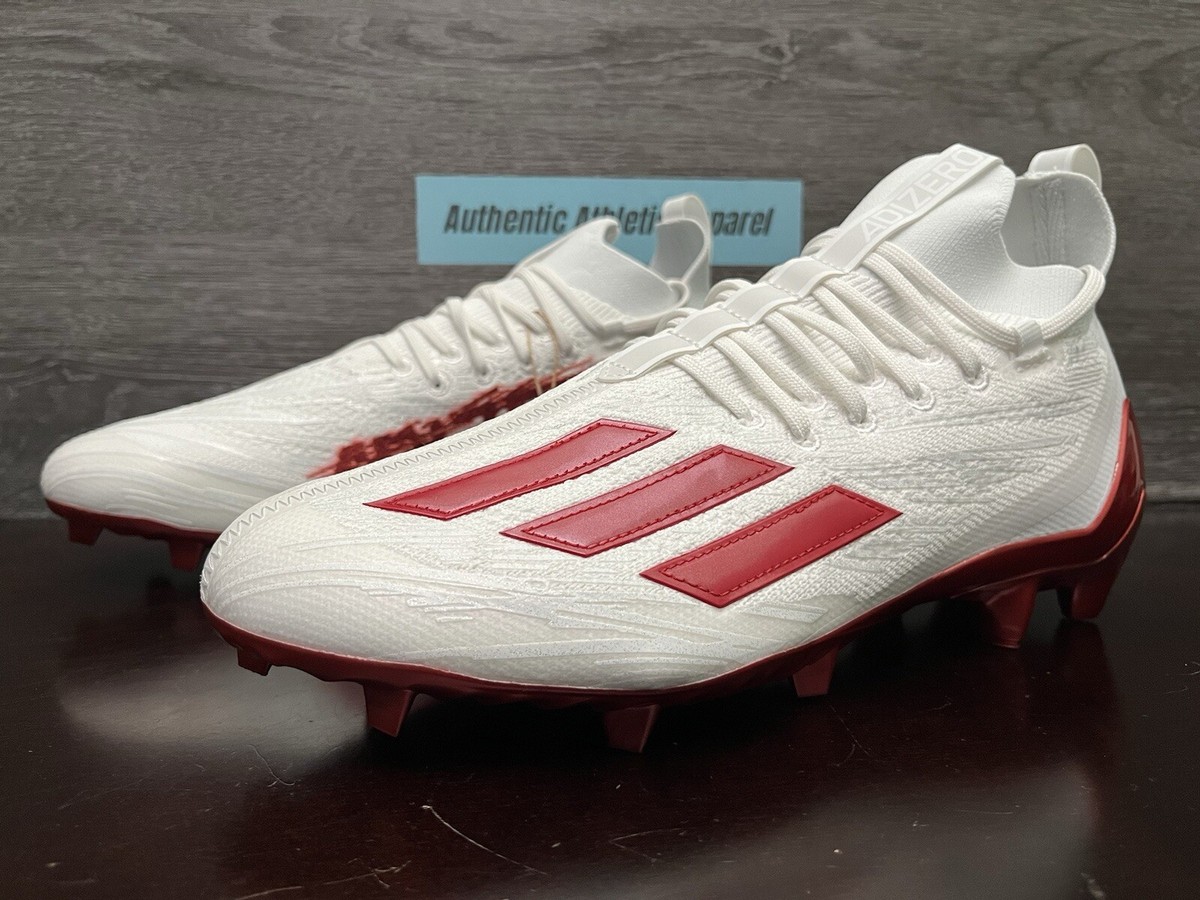 Adidas Adizero Primeknit White Red Football Cleats Men's Size