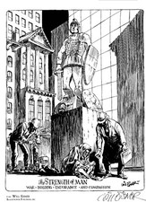 Will Eisner Signed Print of The Strength of Man Very Good. Rare artist signature