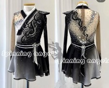 Figure Skating Dress Women's / Girls' Ice Skating Dress gray dyeing