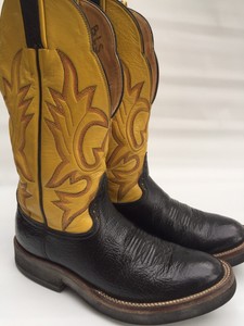 black and yellow cowboy boots