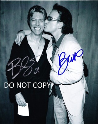 貴重 U2 Bono 直筆サイン 2018年 DAVID BOWIE & BONO U2 Autographed 8x10 Signed Reprint Photo !! | eBay