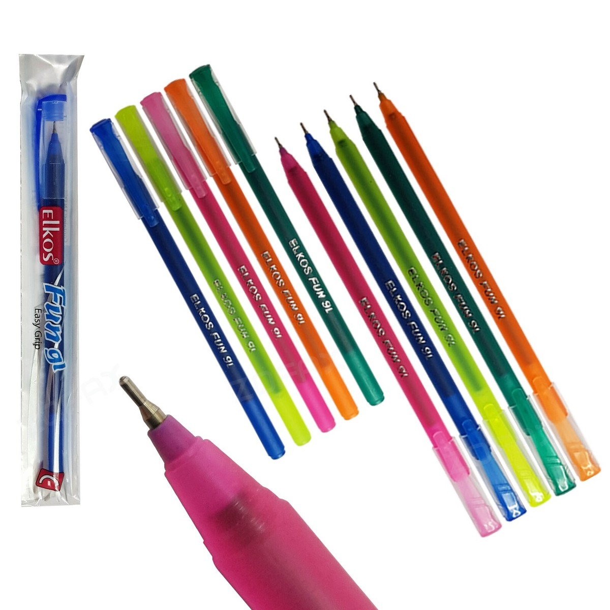 Elkos Smooth Pen BLUE Ballpoint Pens Fine ELKOS FunGi Ball Pens