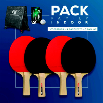 Cornilleau Set FAMILY Pack INDOOR (Sport Cover & 4 Sport Racquets 100 & 6 Pole