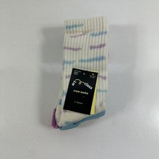 Art Class Socks Girls Medium Shoe Sizes 9-2.5 Tie Dye Blue Purple 3PK