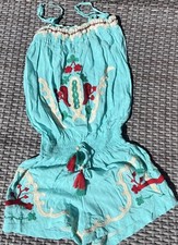 Bela Nuni Girls Romper Size 7 Boho bohemian embroidery tassels one piece