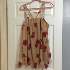Tobi  Tank Dress Tank With Toole Detail, Size Large NWT