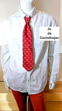 💕 Jc De Castelbajac 💕 Superbe cravate SOIE rouge made in Italy
