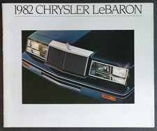 Vintage 1982 Chrysler LeBaron  Full Color Original Brochure 323