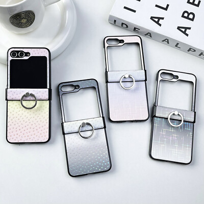 For Samsung Galaxy Z Flip6 5 4 3 Star Stripe Rugged Phone Case With Ring Holder