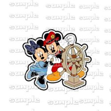 Disney Sailing Mickey Minnie zzzd f Pre-made Scrapbook Page Paper Piece die cut