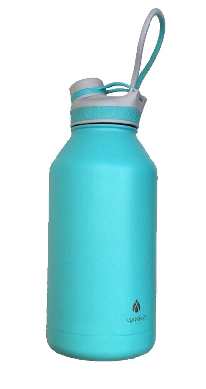 MANNA 64oz Water Bottle Sea Mist Large Stainless Insulated Hiking Biking Thermos
