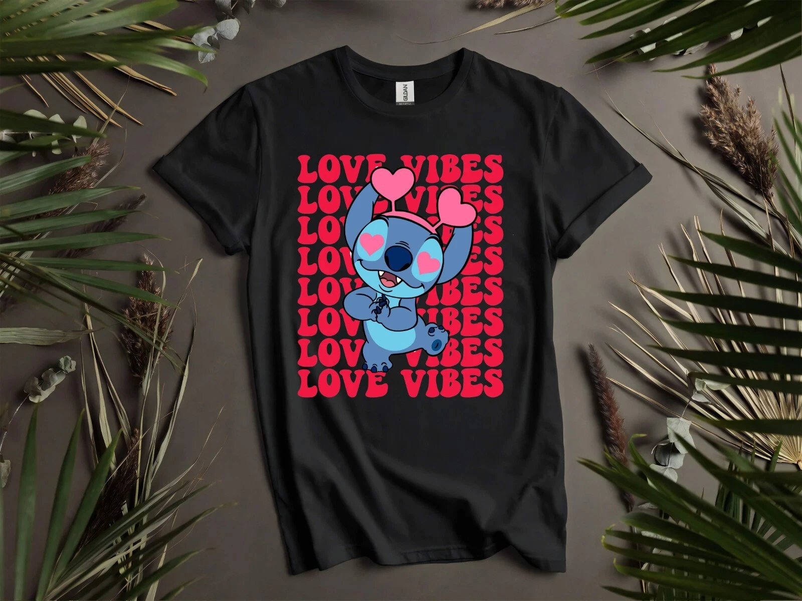Love Vibes Stitch Happy T-Shirt Unisex Men Women