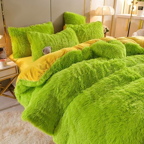 Luxury Velvet Plush Warm Bedding Set Duvet Cover Bed Sheets Pillowcases 4/5pcs - Picture 8 of 27