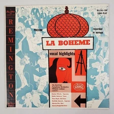 Puccini La Boheme Austrian Symphony Vocal Highlights, LP Remington R-199-104