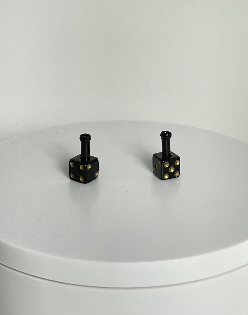 Dice Brake Cable Ends Black With Gold Pips For BMX And Other Bikes New Pair