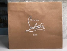NEW Christian Louboutin Medium Paper Shopping Brown Bag Rope Handle 16"x13"x5"