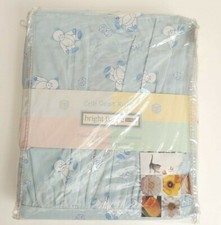 Vintage Bright Futures Teddy Bear Blocks Baby Crib Skirt Dust Ruffle Blue New