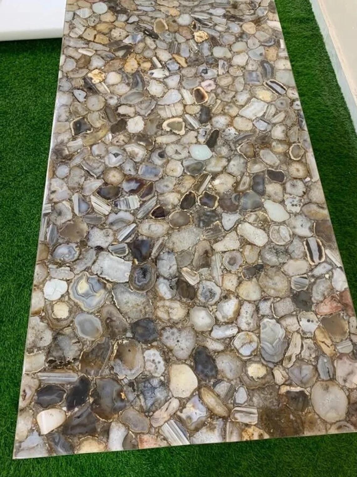 Natural Agate Table Top 24x38 Inch Handmade Furniture for Home Decor