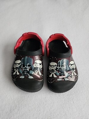 Crocs Darth Vader Toddler Slip On Sandals Size 4C Black Brown