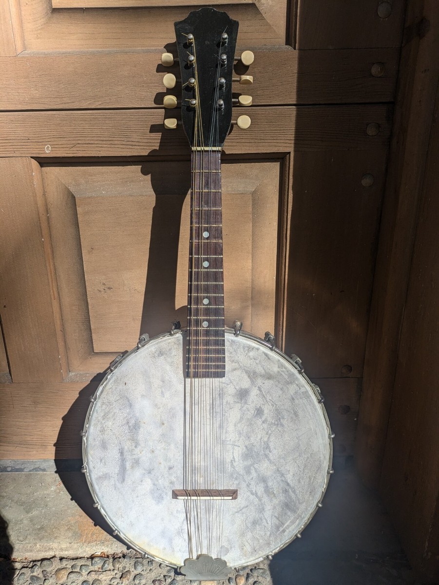 Del Vecchio デル・ベッキョ製 バンドリン 1988年 Vintage Banjolin Banjo Mandolin 8-string instrument unmarked