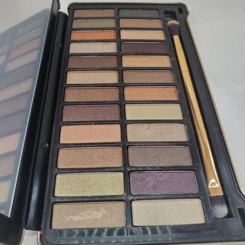 Beauty Exposed Naked Palette Natural Browns Tans Golds Grays Dbl Sided Brush