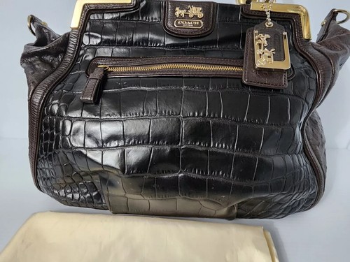 COACH Bag Madison Satchel Dark Chocolate Brown - Picture 7 of 23